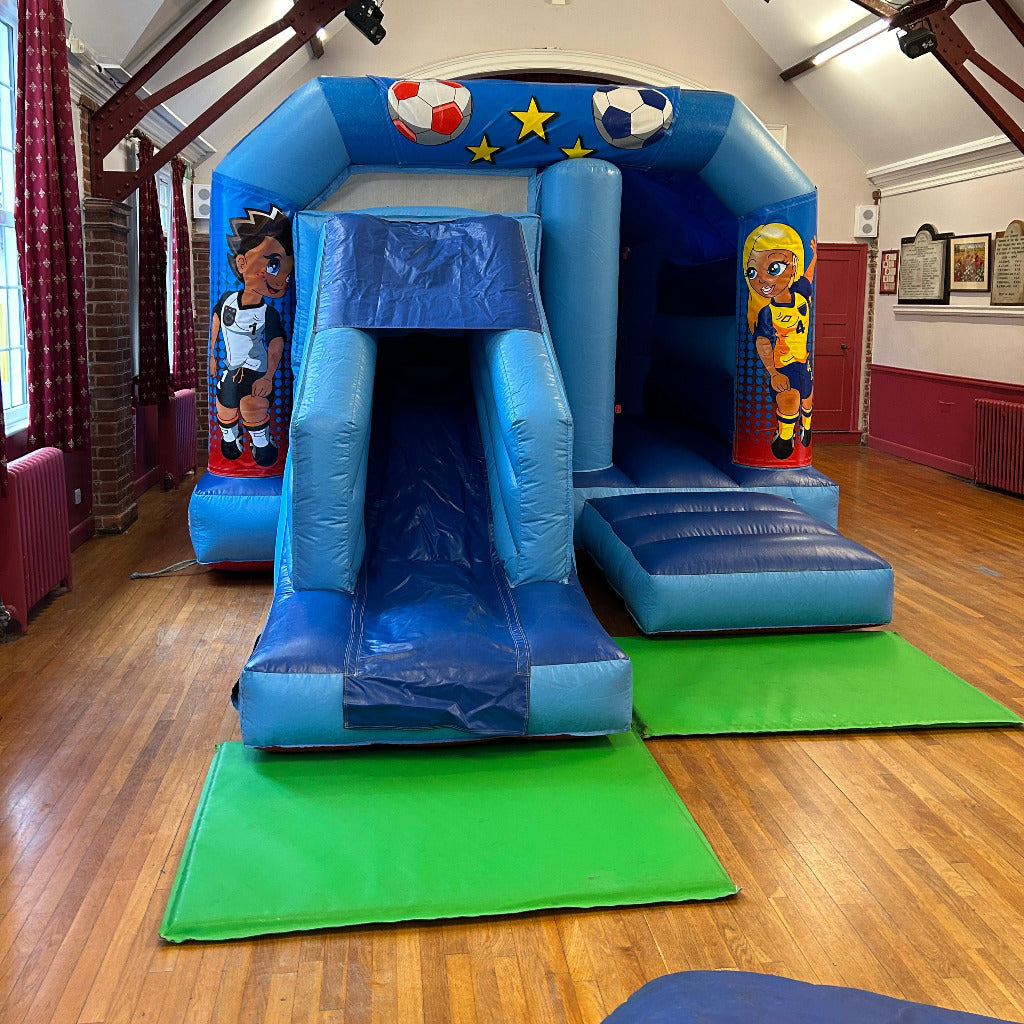 Blue Bounce 'n' Slide Football Themed