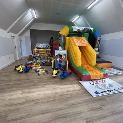 Rainbow Bounce 'n' Slide Construction Cartoon Themed