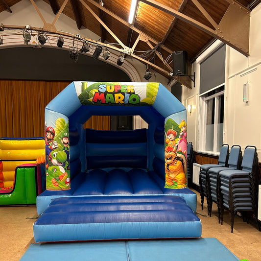 Super Mario Bros Bouncy Castle Blue & Blue