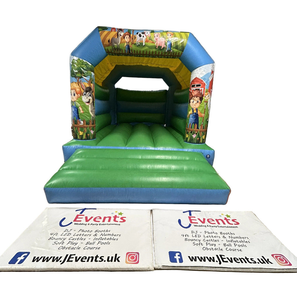 Farm 2 Bouncy Castle Blue & Green