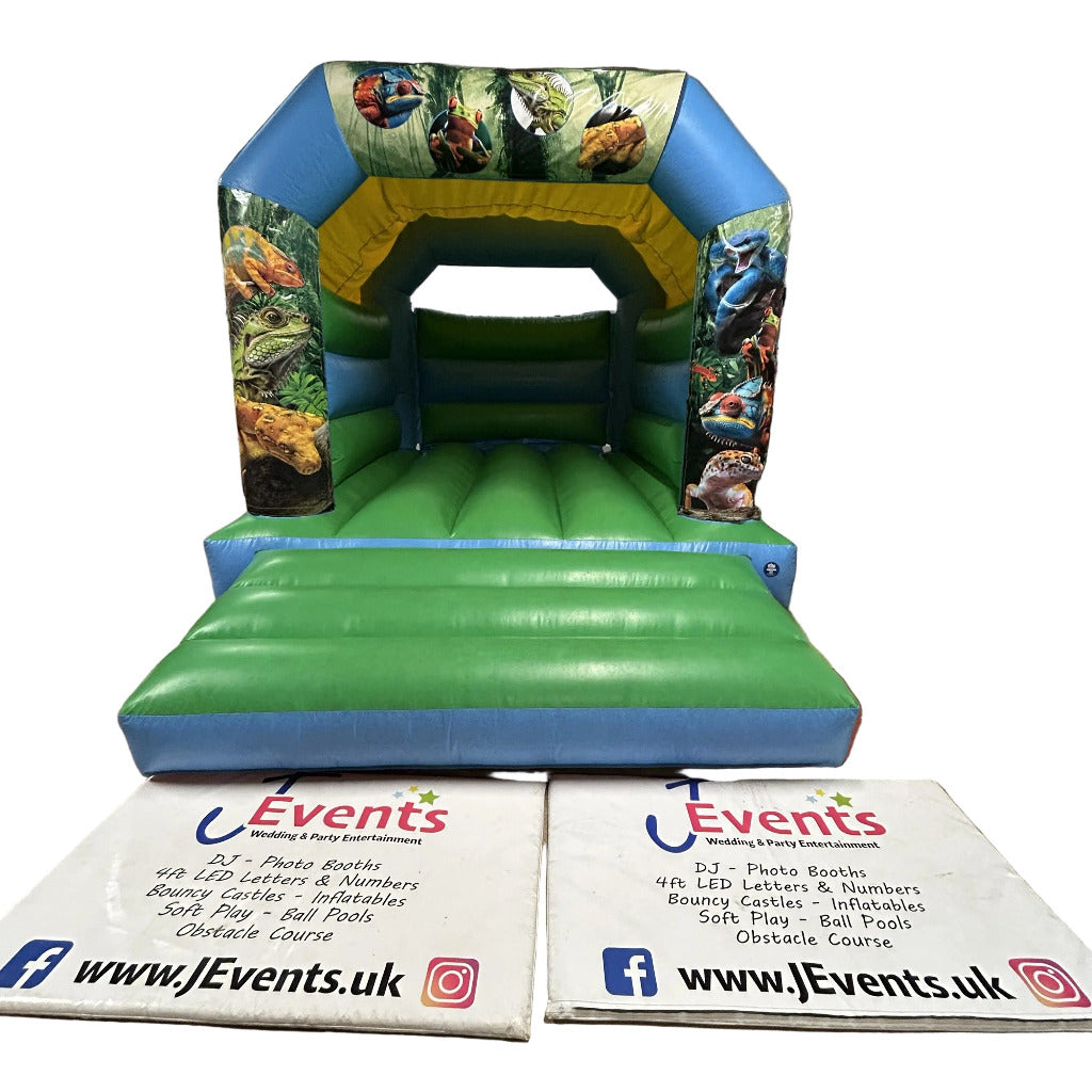 Reptiles Bouncy Castle Blue & Green