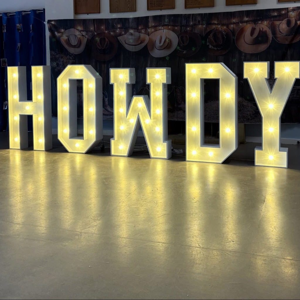 4ft LED Light Up Letters HOWDY
