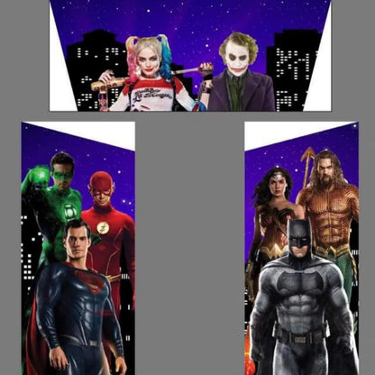 Superhero Bouncy Castle Pink & Purple DC