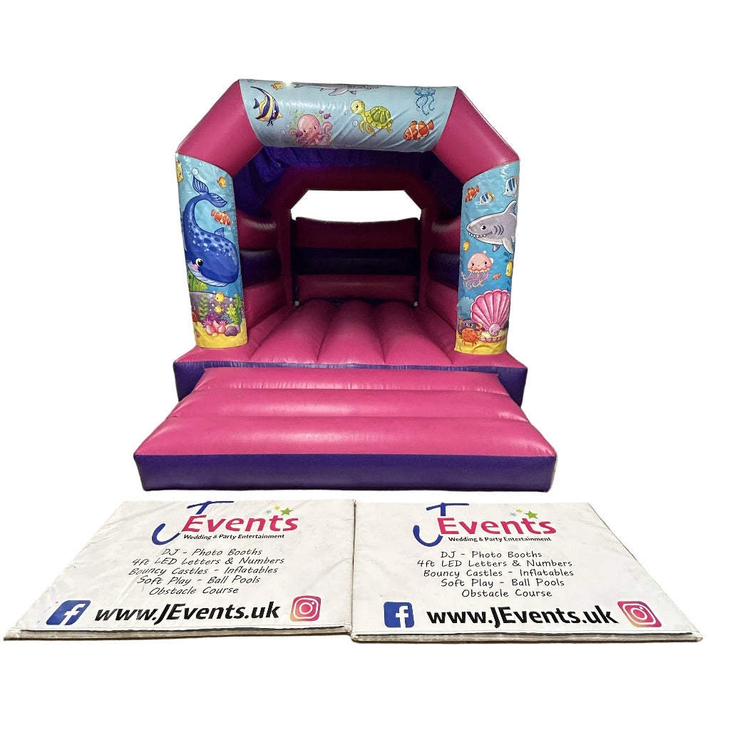Pink & Purple Bouncy Castle Under The Sea Themed
