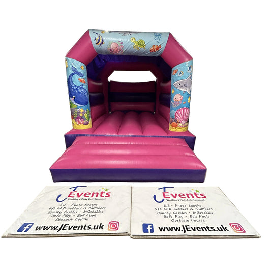 Pink & Purple Bouncy Castle Under The Sea Themed