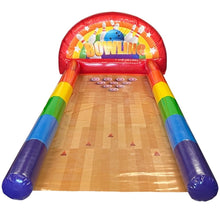 Load image into Gallery viewer, Inflatable Bowling Alley Rainbow Colour With Wooden Bowling Floor Print
