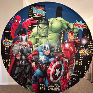 6ft Round Superhero Backdrop Hoop