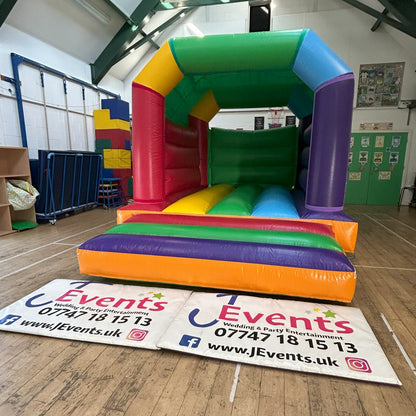 Multicoloured Rainbow Bouncy Castle Plain