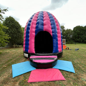 Blue & Pink Disco Dome Bouncy Castle