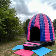 Load image into Gallery viewer, Blue &amp; Pink Disco Dome Bouncy Castle
