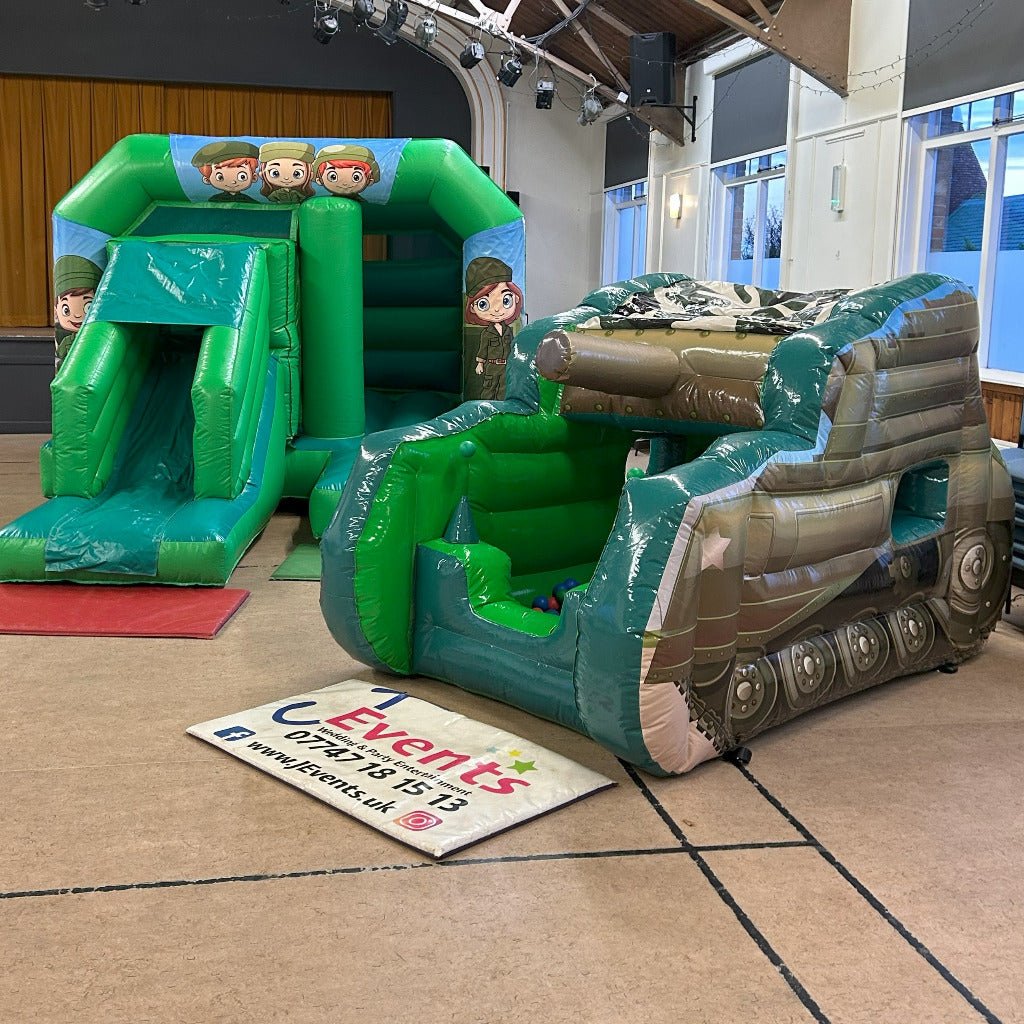 Tank Army / Military Green Inflatable Ball Pool Air Juggler 3D