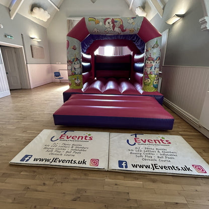 Party Time Unicorn Bouncy Castle Pink & Purple