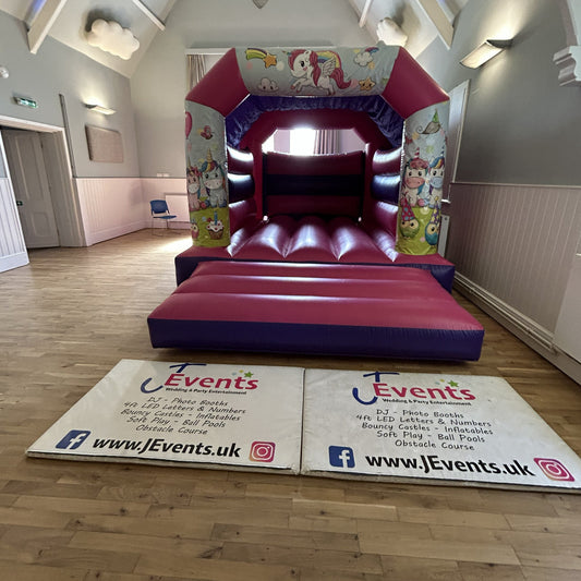 Party Time Unicorn Bouncy Castle Pink & Purple