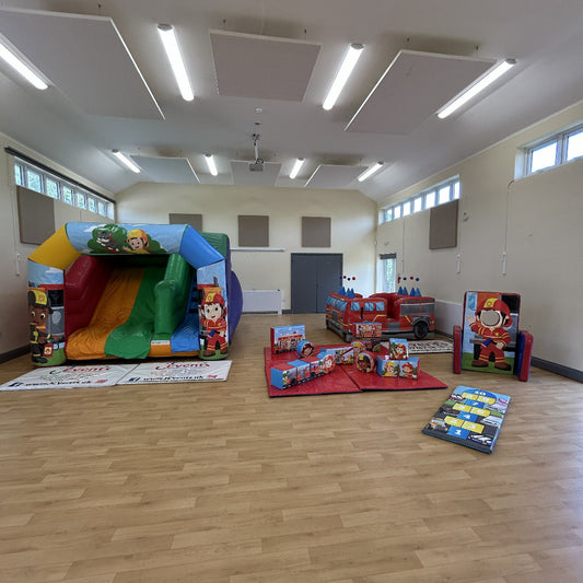 Firefighter / Fireman Junior Slide, Ball Pool, Soft Play, Face In The Hole & Hopscotch Package