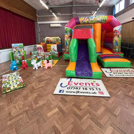 Multicoloured Bounce 'n' Slide Farm Yard 2 Themed