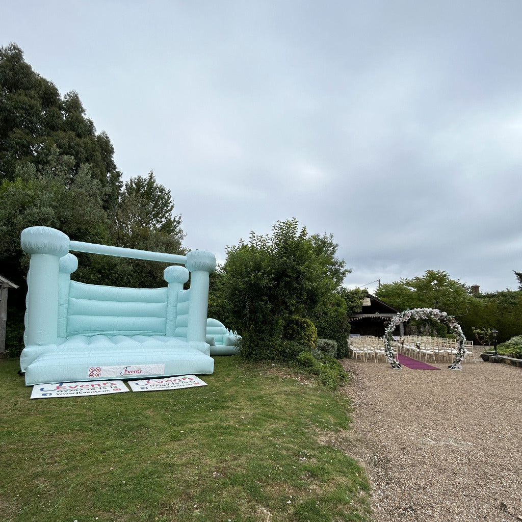 Pastel Light Mint Green / Ice Blue Bouncy Castle