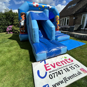 Blue Bounce 'n' Slide Football Themed