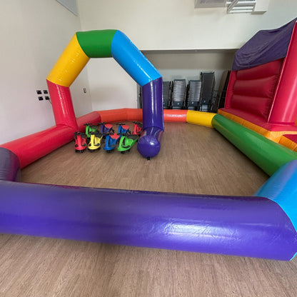4x Didi Cars Walk 'n' Rides Animal Hoppers (with inflatable track) Rainbow