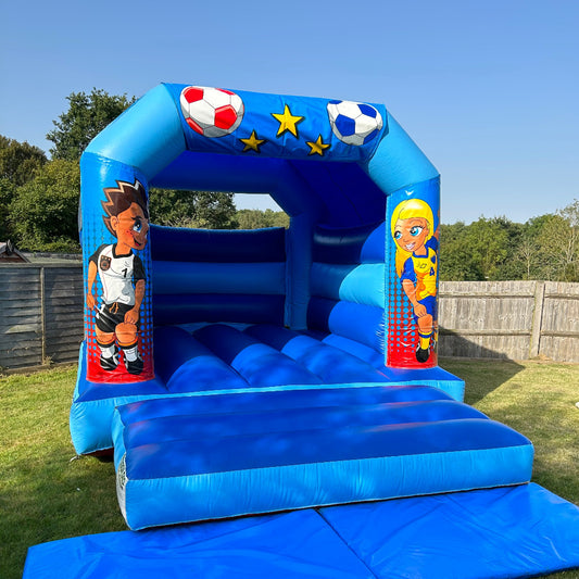 Football Bouncy Castle Blue & Blue