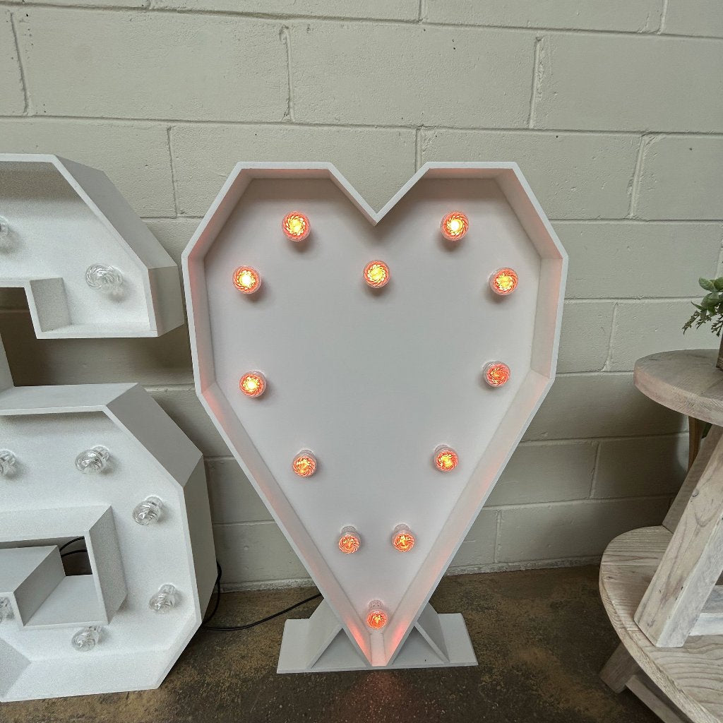 4ft LED MR & MRS Letters & Heart
