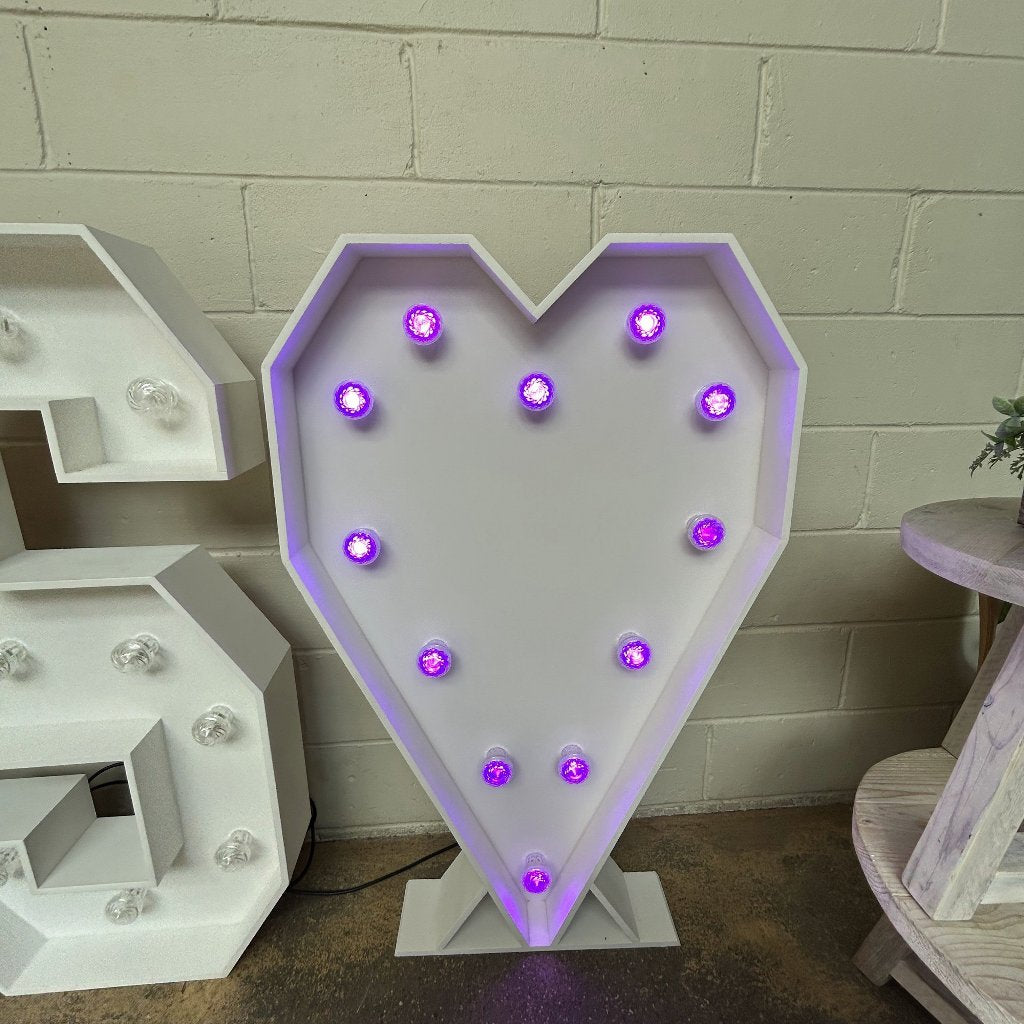4ft LED MR & MRS Letters & Heart