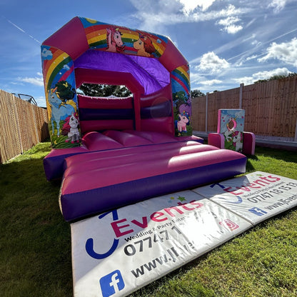 Unicorn Bouncy Castle Pink & Purple
