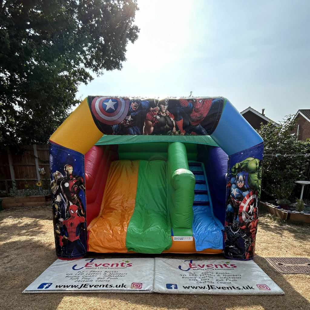 Superhero Multicoloured Rainbow Junior Platform Inflatable Slide Marvel