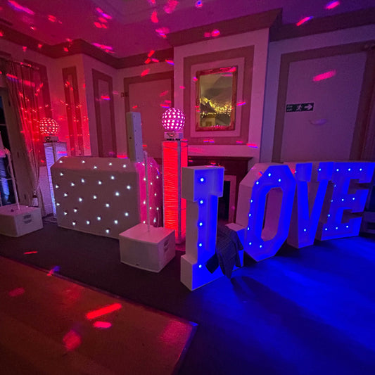 DJ & White Disco Setup Plus LOVE Letters