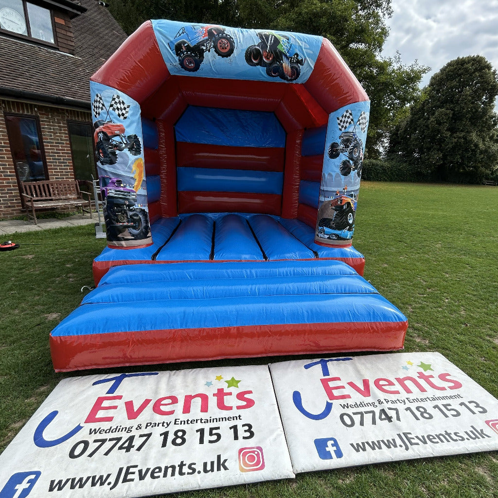 Red & Blue Bouncy Castle Monster Truck