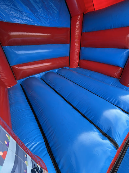 Red & Blue Bouncy Castle Monster Truck