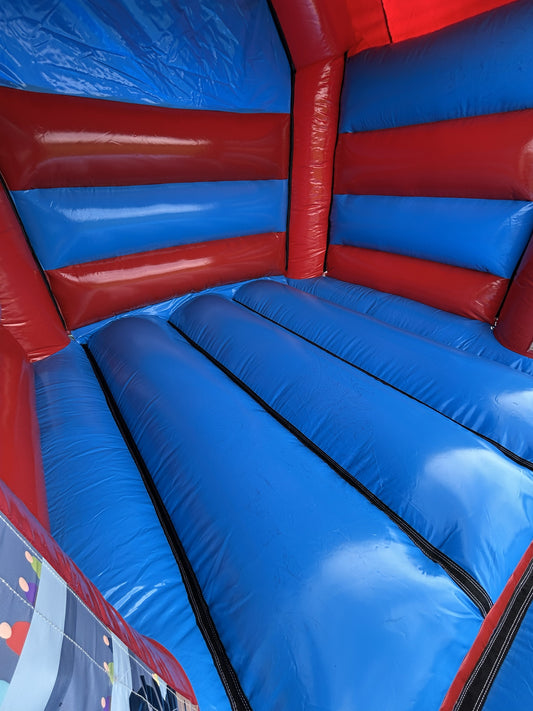 Red & Blue Bouncy Castle Monster Truck