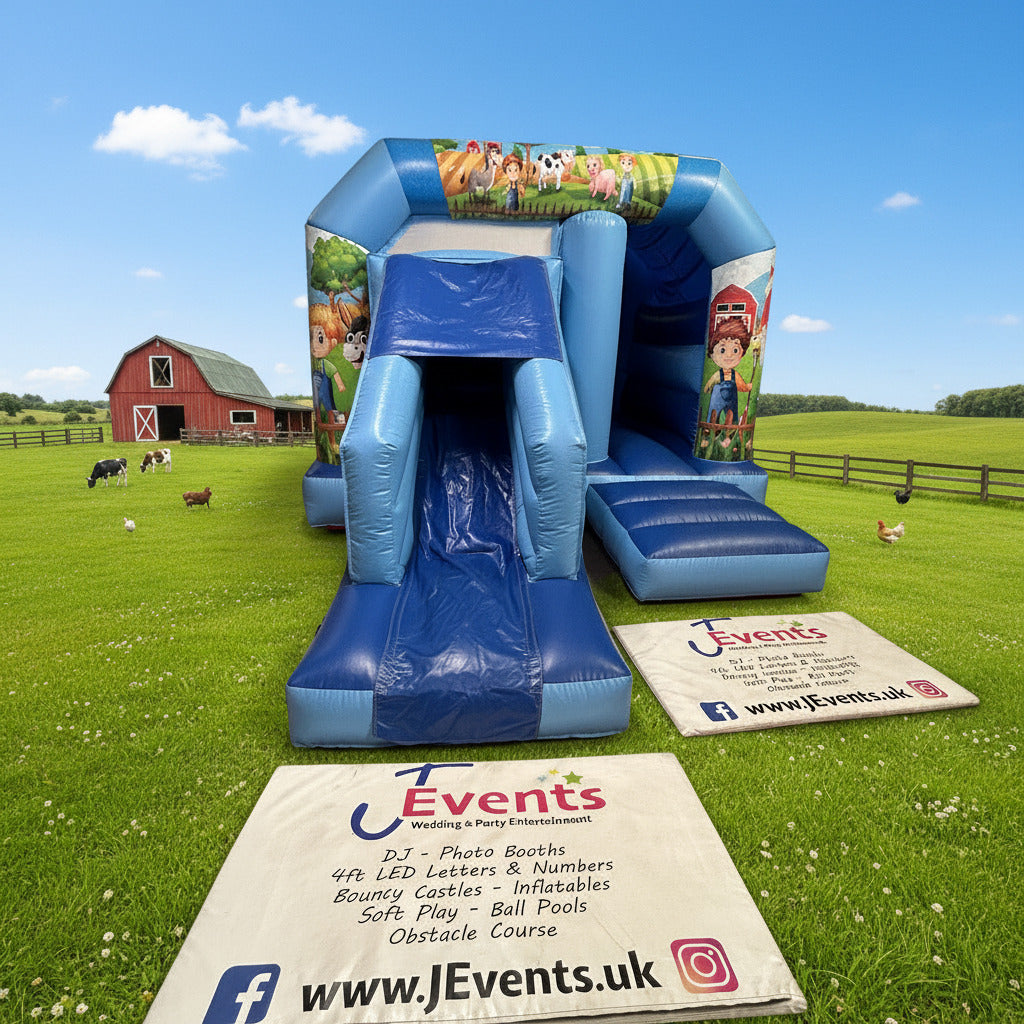 Blue Bounce 'n' Slide Farm 2 Themed
