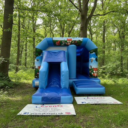 Blue Bounce 'n' Slide Woodland Themed