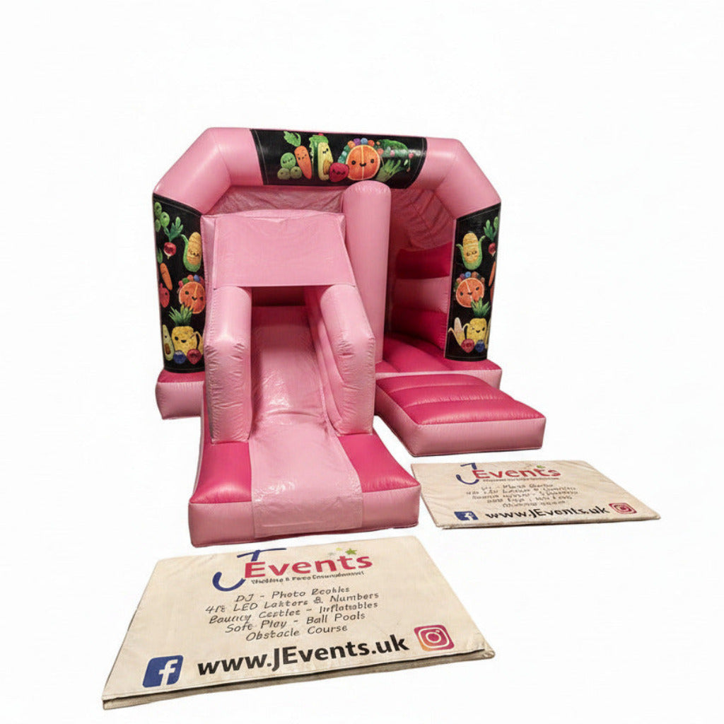 Pink Bounce 'n' Slide Dancing Fruit & Funky Veggies Themed