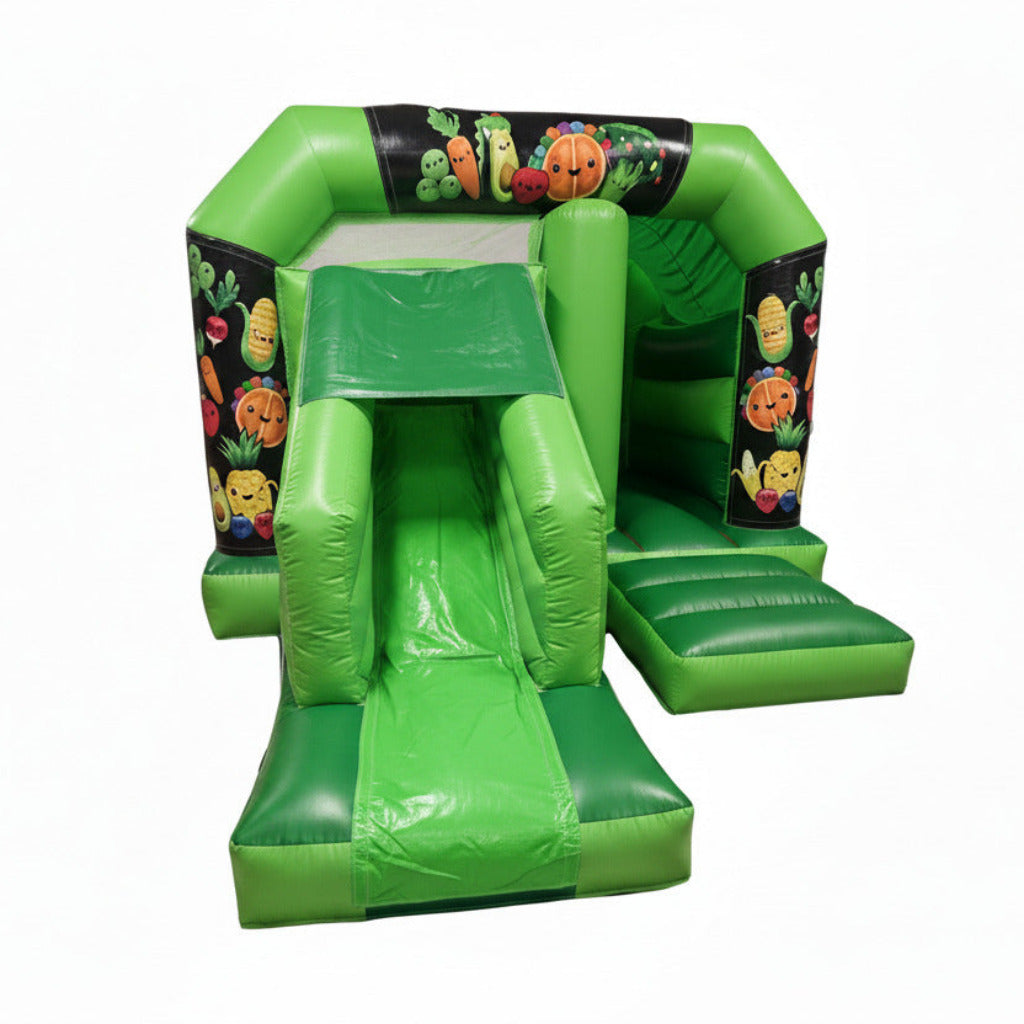 Green Bounce 'n' Slide Dancing Fruit & Funky Veggies Themed