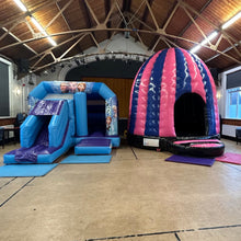 Load image into Gallery viewer, 1 x Bounce &#39;n&#39; Slide &amp; 1 x Disco Dome Bouncy Castle Package
