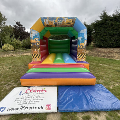 Multicoloured Rainbow Bouncy Castle Construction