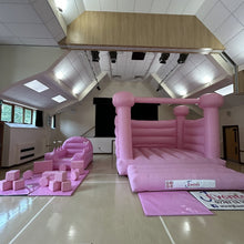 Load image into Gallery viewer, Pastel Pink Bouncy Castle, Pastel Pink Ball Pool &amp; Pastel Pink Soft Play Shapes
