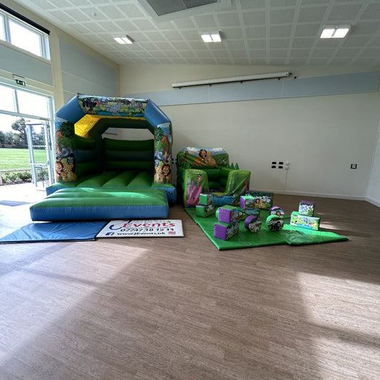 Jungle 2 Bouncy Castle Blue & Green