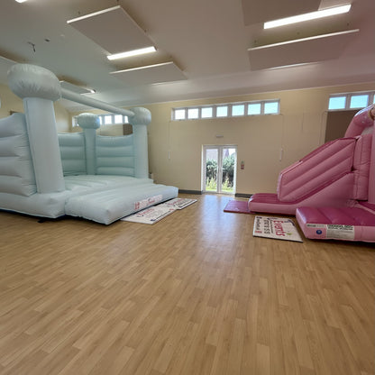 Pastel Light Mint Green / Ice Blue Bouncy Castle