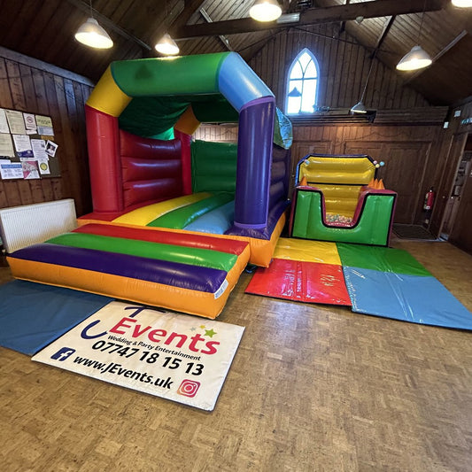 Multicoloured Rainbow Bouncy Castle Plain
