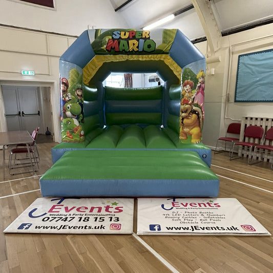 Super Mario Bros Bouncy Castle Blue & Green