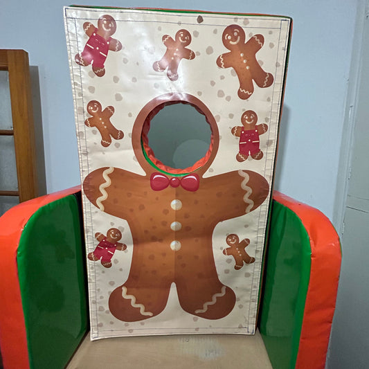 Gingerbread Man ‘Face in Hole’  Peek a Boo Green & Orange