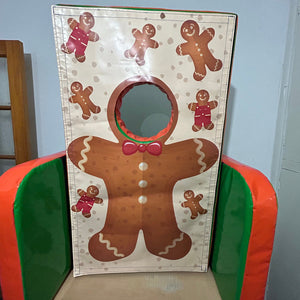 Gingerbread Man ‘Face in Hole’  Peek a Boo Pink & Purple