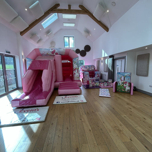 Unicorn Bounce n Slide, Ball Pool, Soft Play Shapes, Hopscotch & Face In The Hole Package
