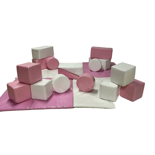 Pastel Pink & White Soft Play Shapes