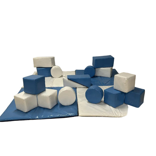 Pastel Blue & White Soft Play Shapes