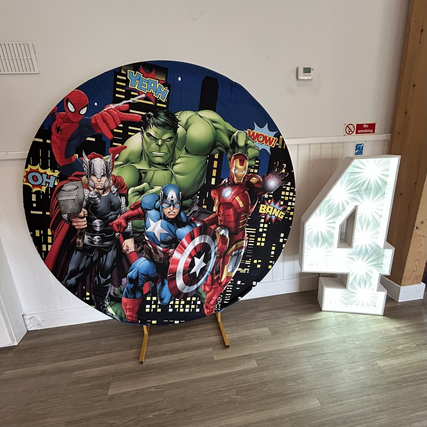 6ft Round Superhero Backdrop Hoop