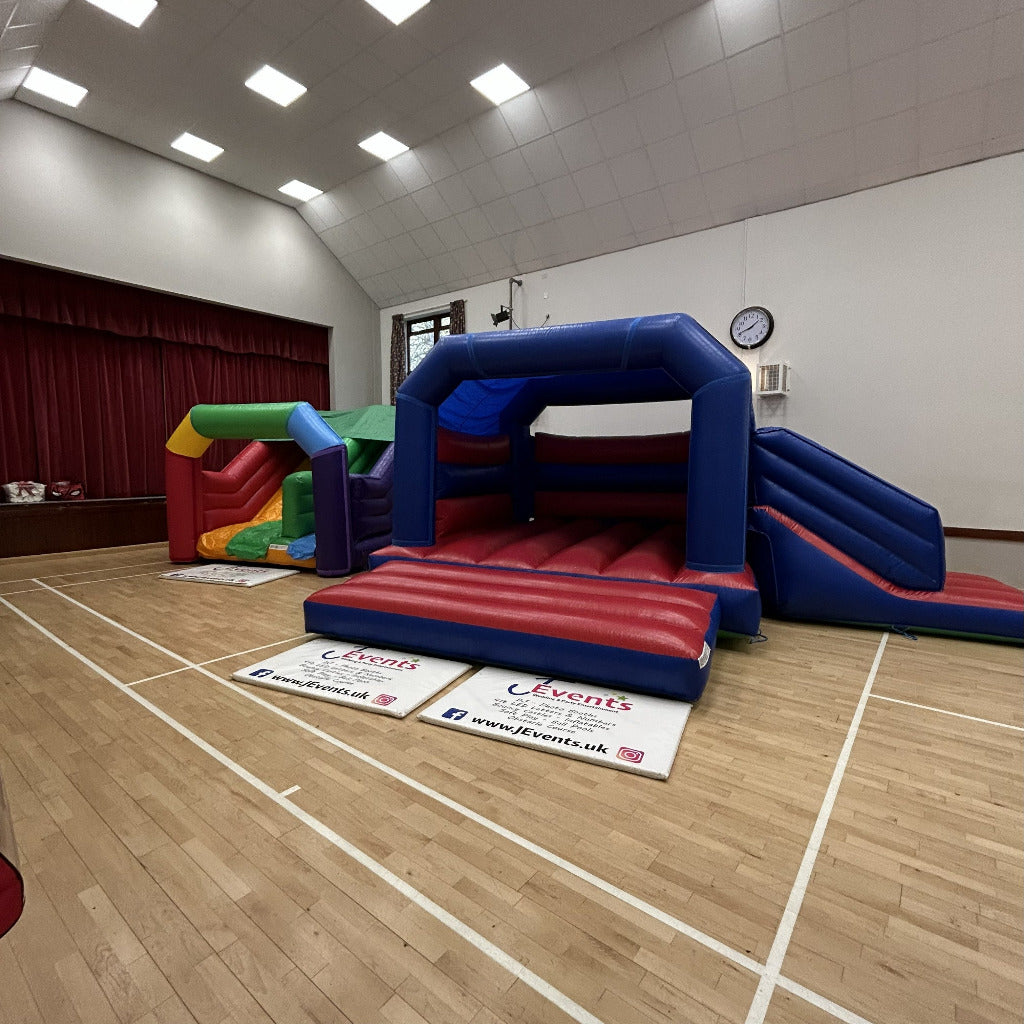 Multicoloured Rainbow Junior Platform Inflatable Slide Plain