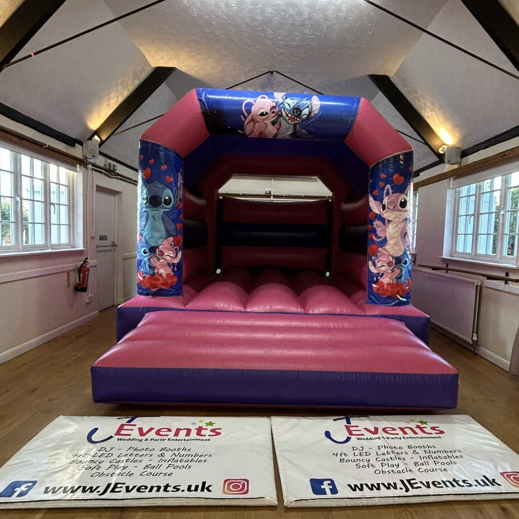 Stitch & Angel Pink & Purple Bouncy Castle